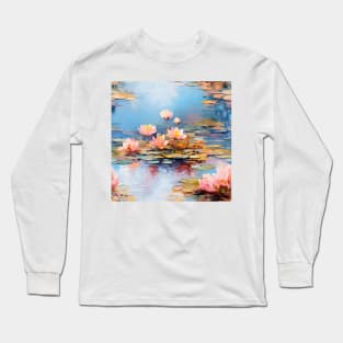 Monet Style Water Lilies 12 Long Sleeve T-Shirt